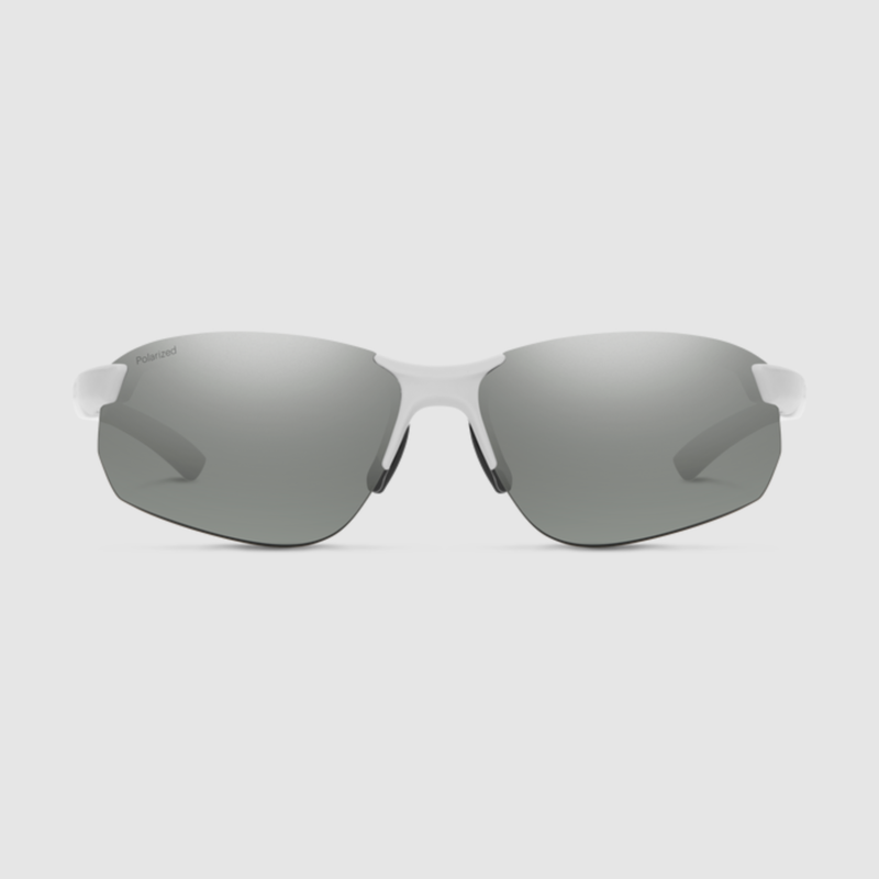 Smith Parallel Max 2 Sunglasses Matte White/Polarized Platinum Mirror-2